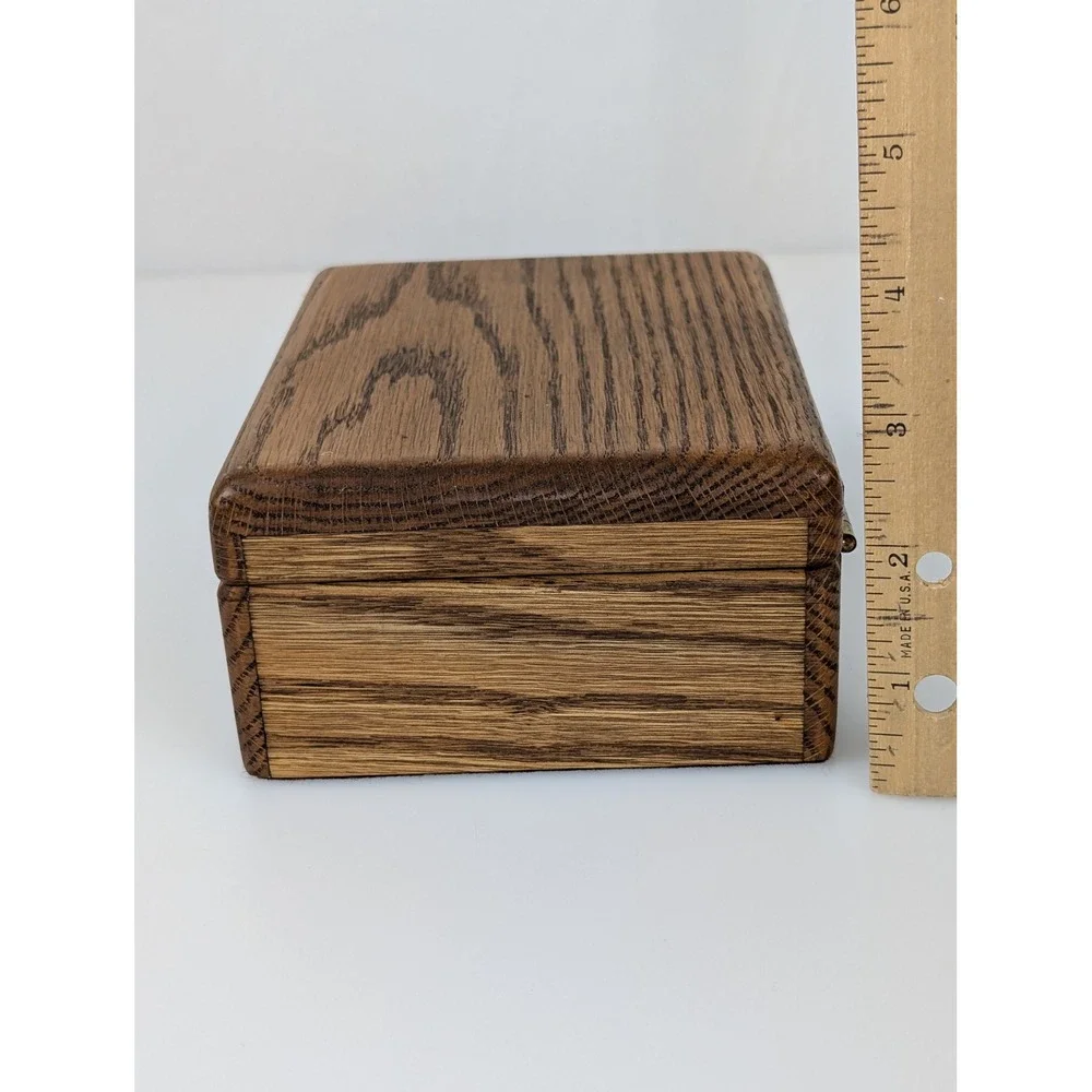 Vtg Wooden Keepsake Box Hinged Lid Storage Jewelry Trinket Organizer Cottagecore